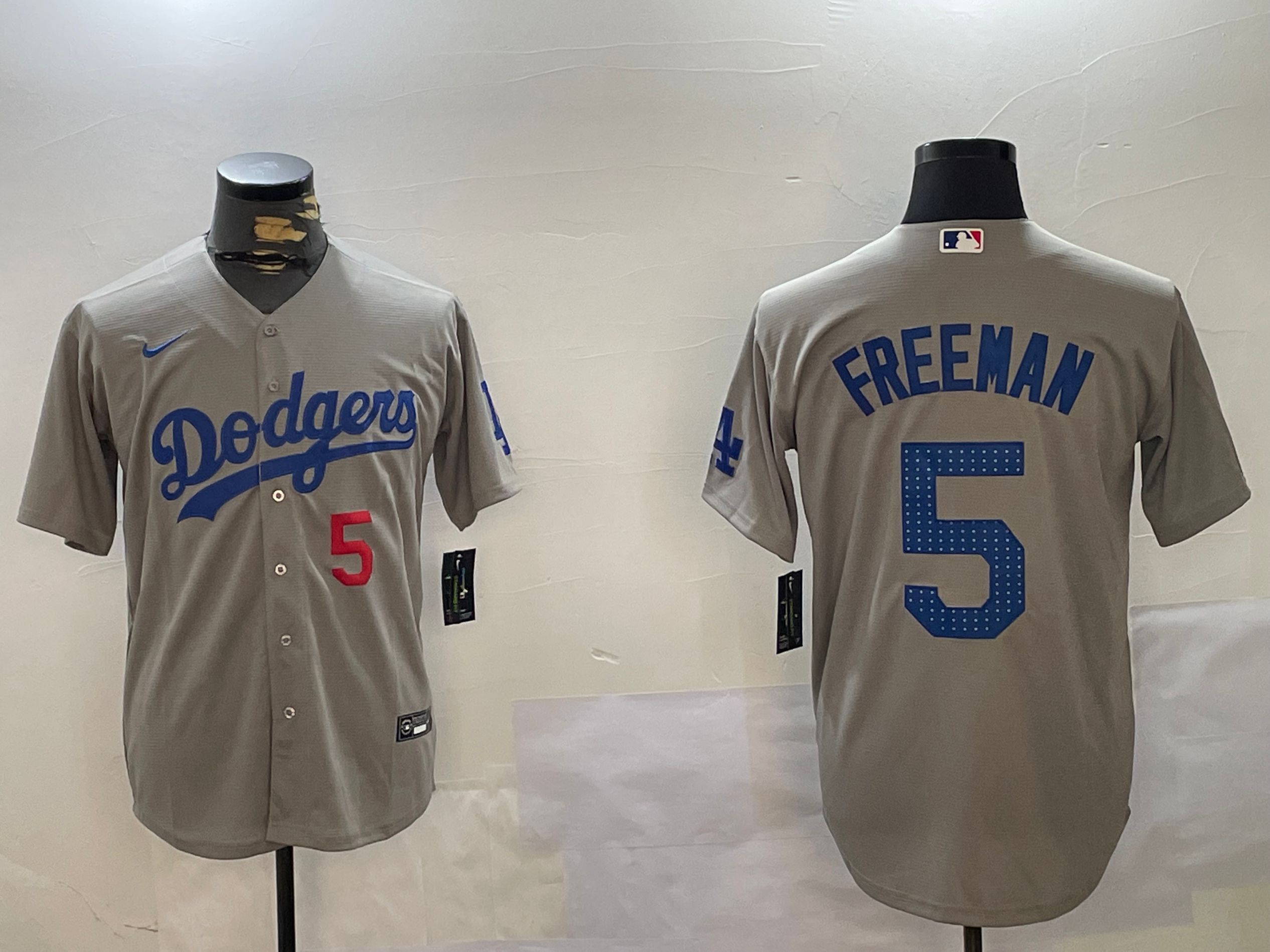 Men Los Angeles Dodgers #5 Freeman Grey Game 2024 Nike MLB Jersey style 12161